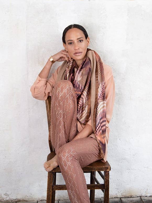 Sciarpa a triangolo Zick Zack Rosé per la vendita all'ingrosso da parte di Ebony & Ivory