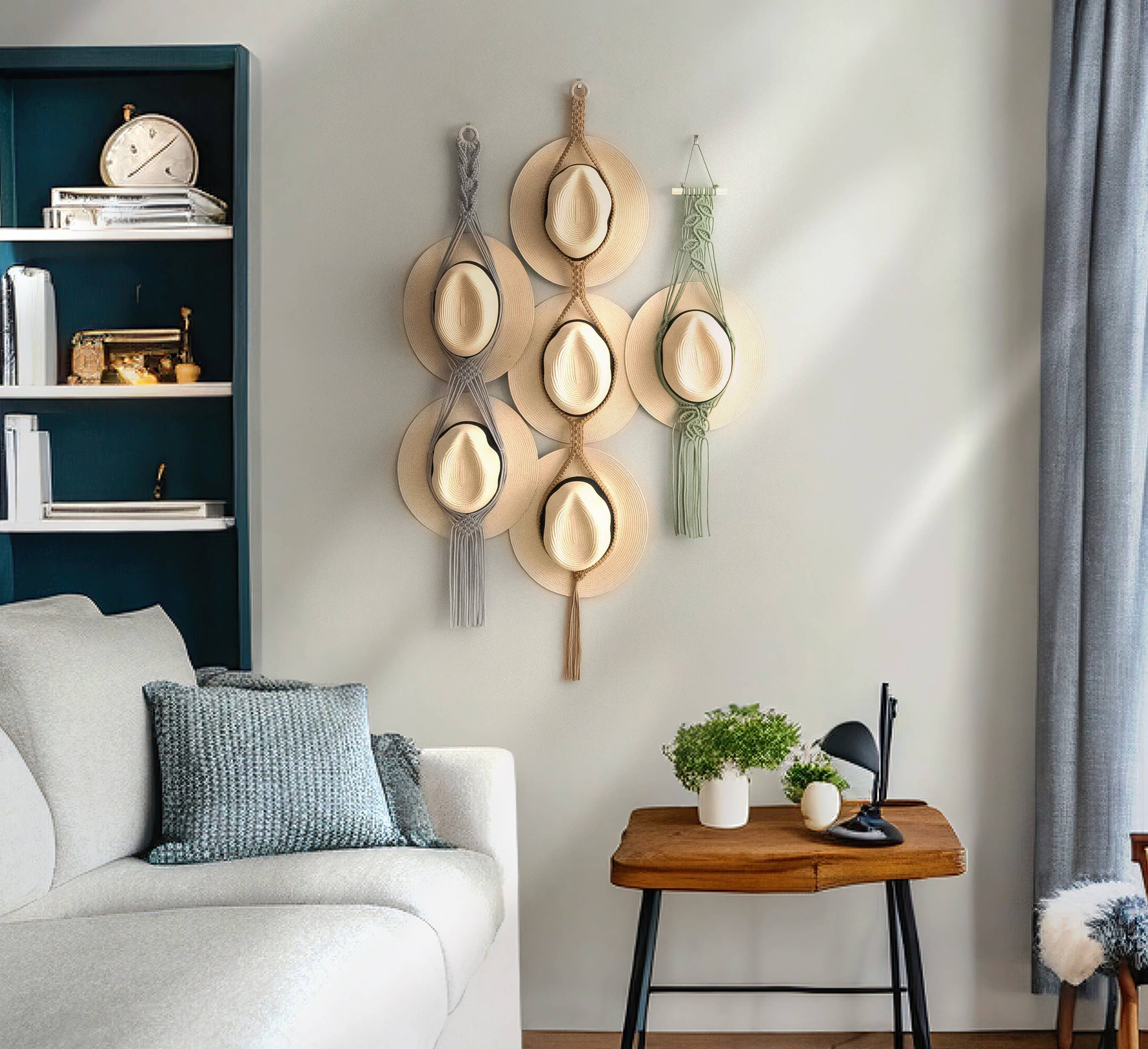 BeanDaikon - Wholesale Hat Rack - Boho Macrame Hat Hanger, Hat Organizer H0113