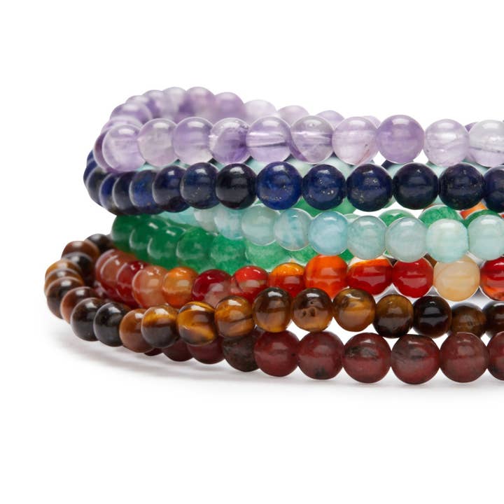 KARMA YOGA SHOP - Wholesale Jewelry Set - Set of 7 “Energy of the 7 Chakras” Mini Bracelets2