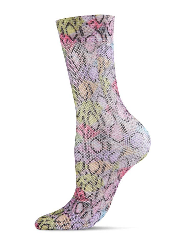 Multi Calzini MeMoi Lounge Lizard Fishnet Crew in vendita all'ingrosso su Faire1