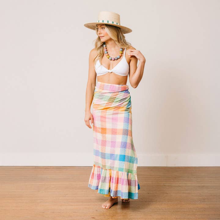 Regenbogen-Karo Wien Sarong für den Großhandel von Sunshine Tienda