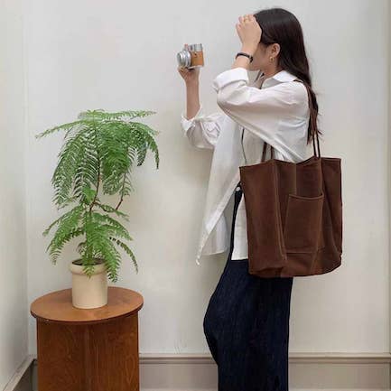Pretty Persuasions - Wholesale Tote Bag - Women's - P24105 Large Suede-Like Tote Bag