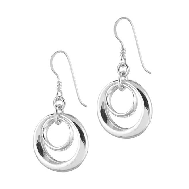 Small Double Circles Sterling Silver Earrings for wholesale by Essjai Accessories