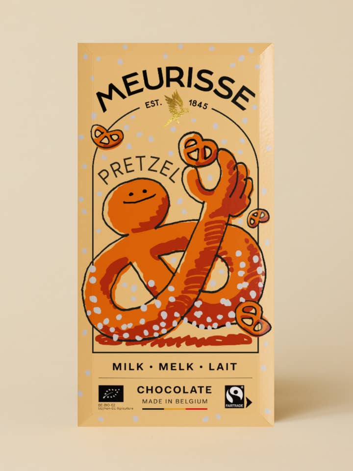 Biologische Melkchocolade met Pretzels (100g) voor wholesale door MEURISSE - est.1845