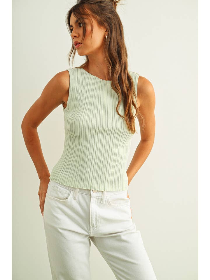 MIOU MUSE - Wholesale Knit Top - Women's - T3779 VISCOSE RIBBED KNITTED TOP30