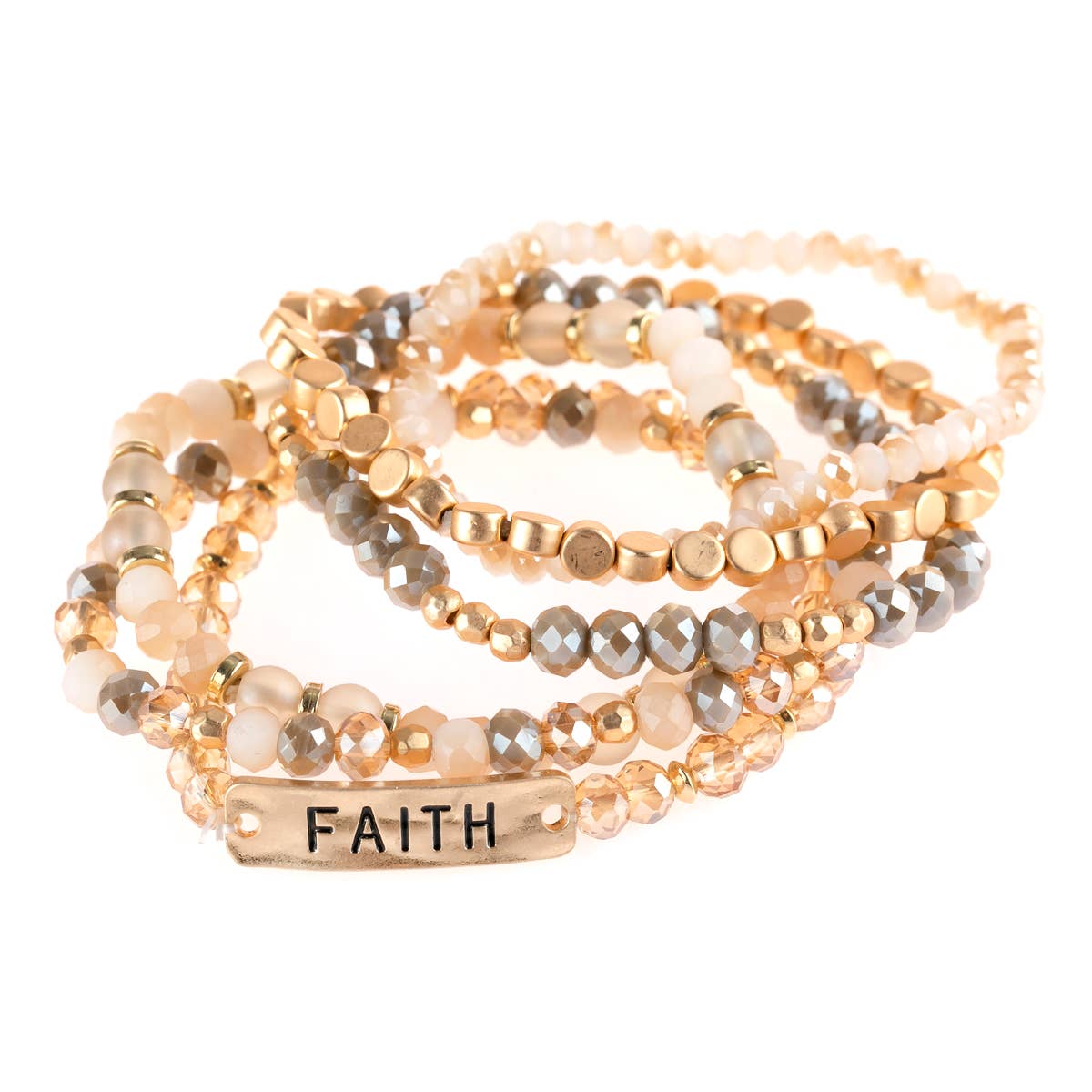 MYS Wholesale Inc - Vente Bracelet de perles - Bracelet à perles mélangées Faith Charm5
