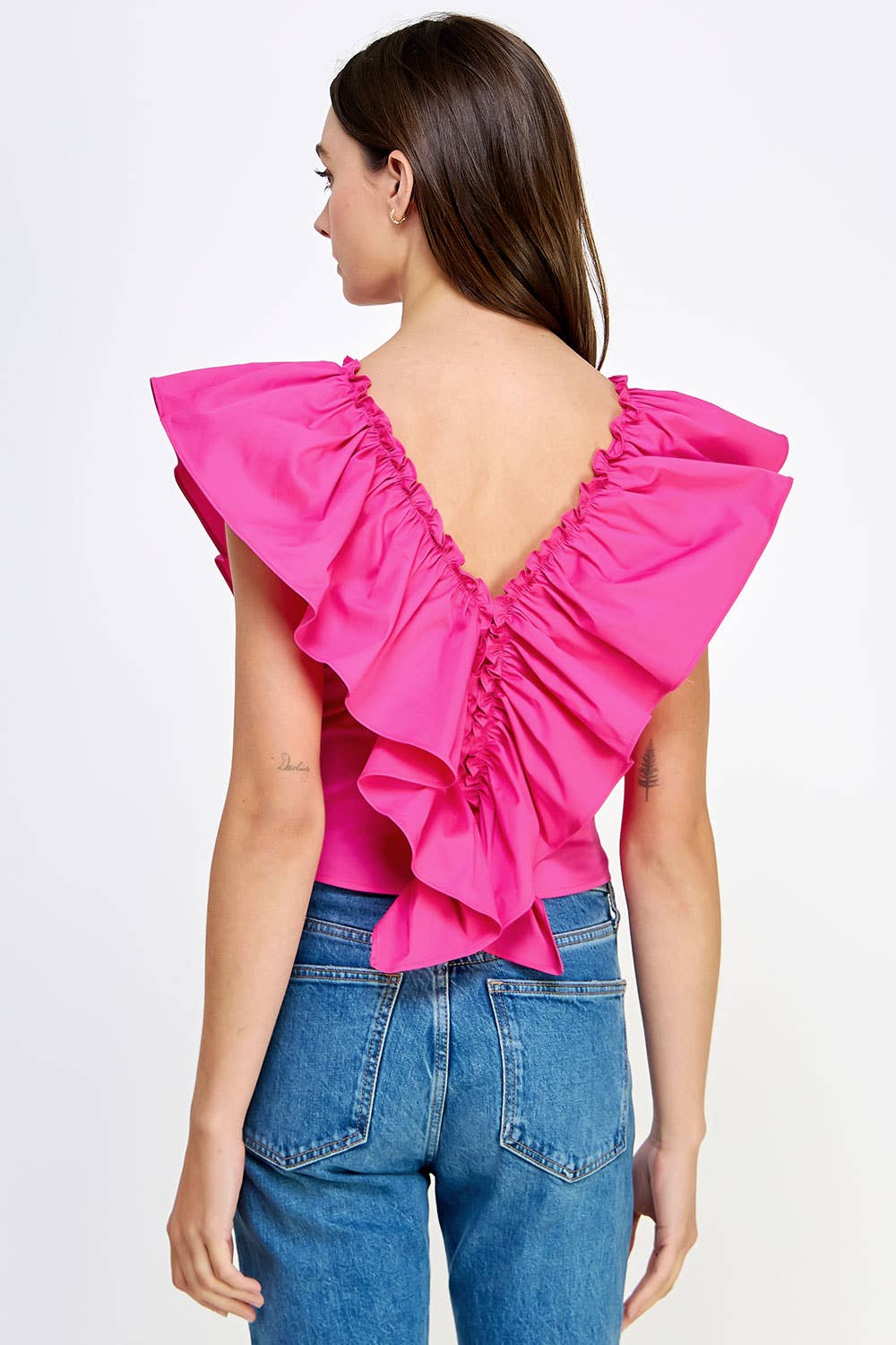 Strut & Bolt – Großhandel Bluse – Damen – Ärmelloses Top aus Popeline mit Rüschendetail14