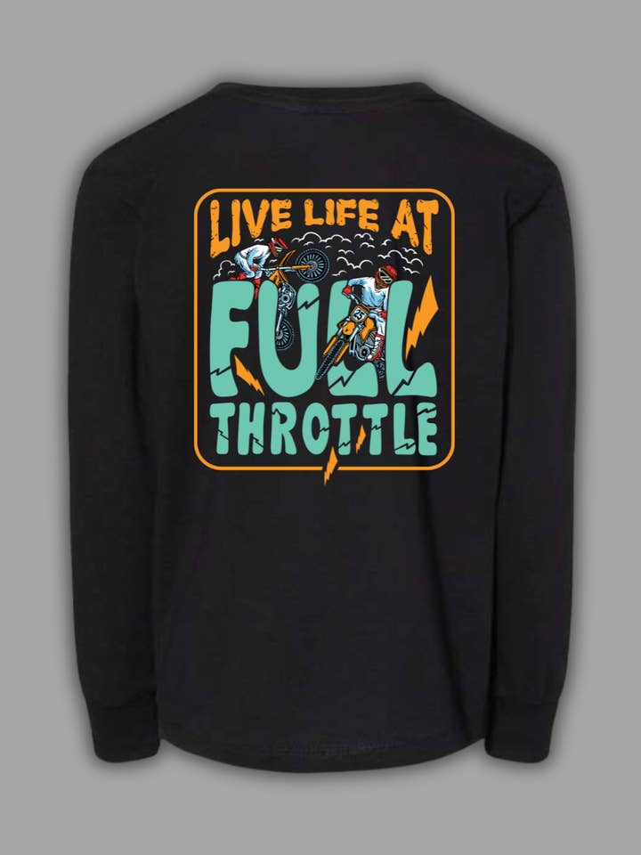 Komplete Kaos – T-shirts estampadas – Criança por atacado – Manga Comprida Full Throttle0