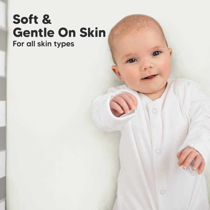Soft White 2-pack Organic Cotton Fitted Crib Sheet for wholesale on Faire