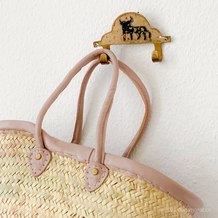dear Morocco - Wholesale Beach Bag - French market basket // Moroccan / with long leather handle1