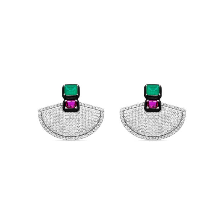 Pendientes Luxenter en argent sterling 925 et zirconium multicolore finition rhodium - Kena pour la vente par Luxenter