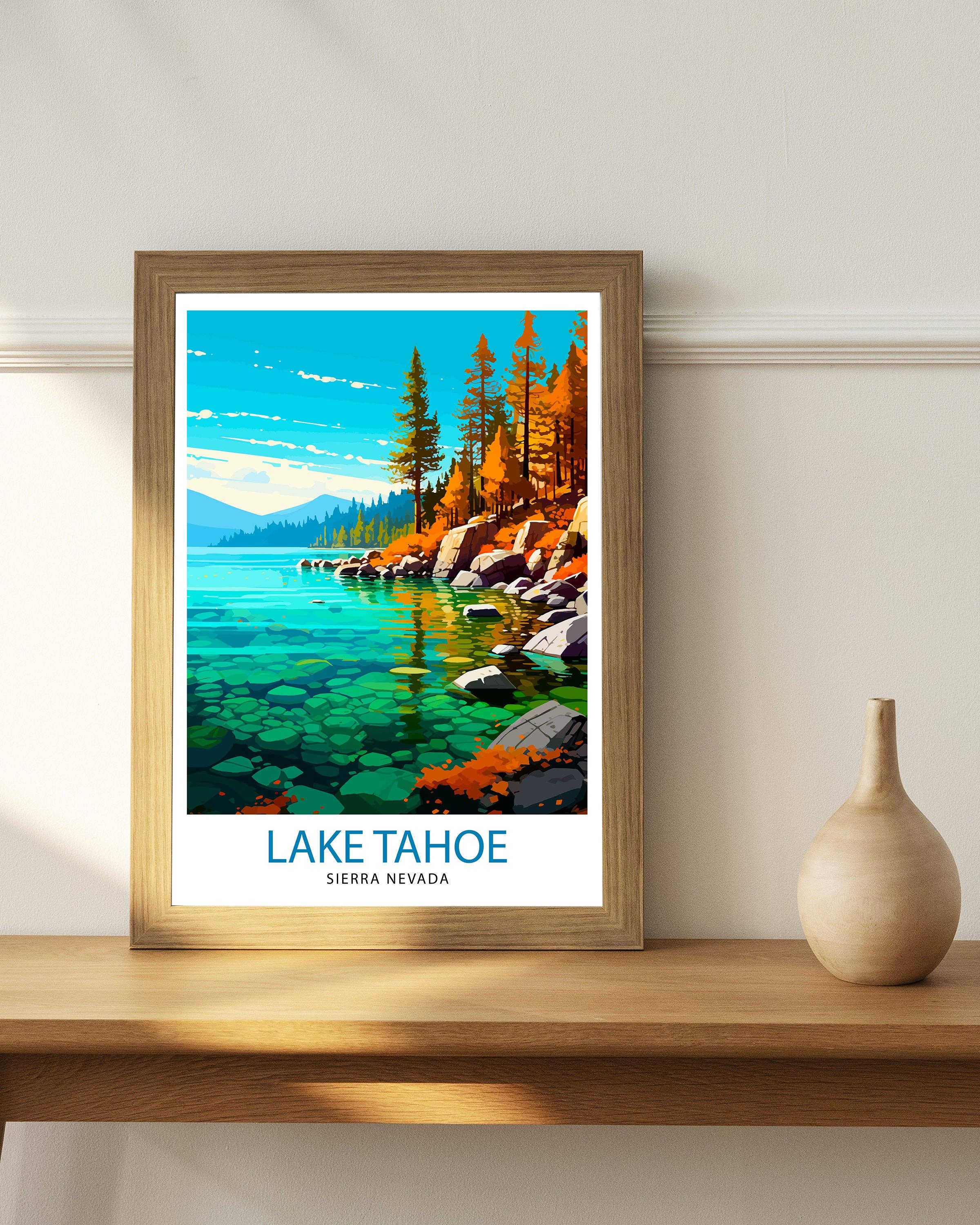 InkNPrintz – wholesale Art print – Lake Tahoe Travel Poster3
