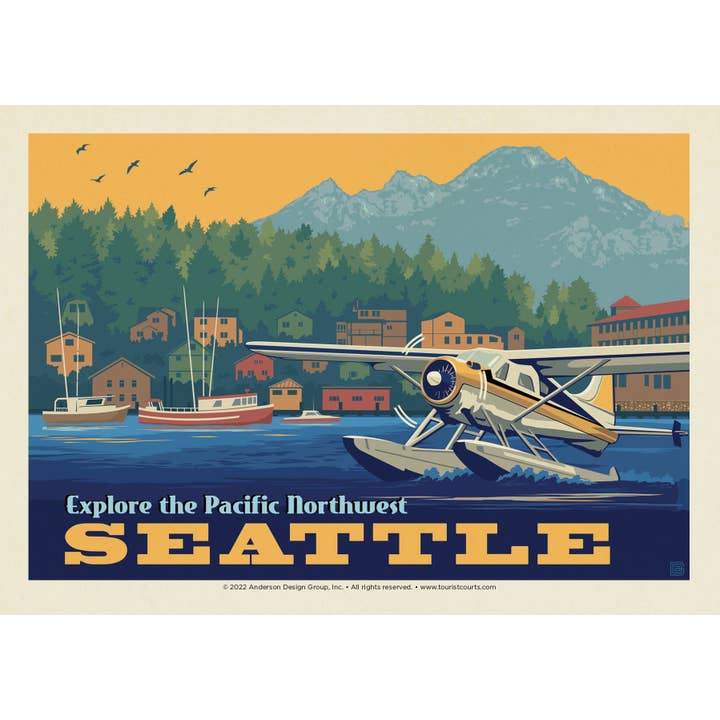 Explore the PNW Seattle Postcard for wholesale by Tourist Courts