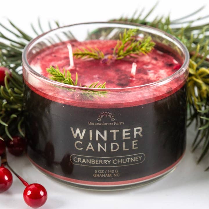 Cranberry Chutney Soy Wax Candle for wholesale by Benevolence Farm