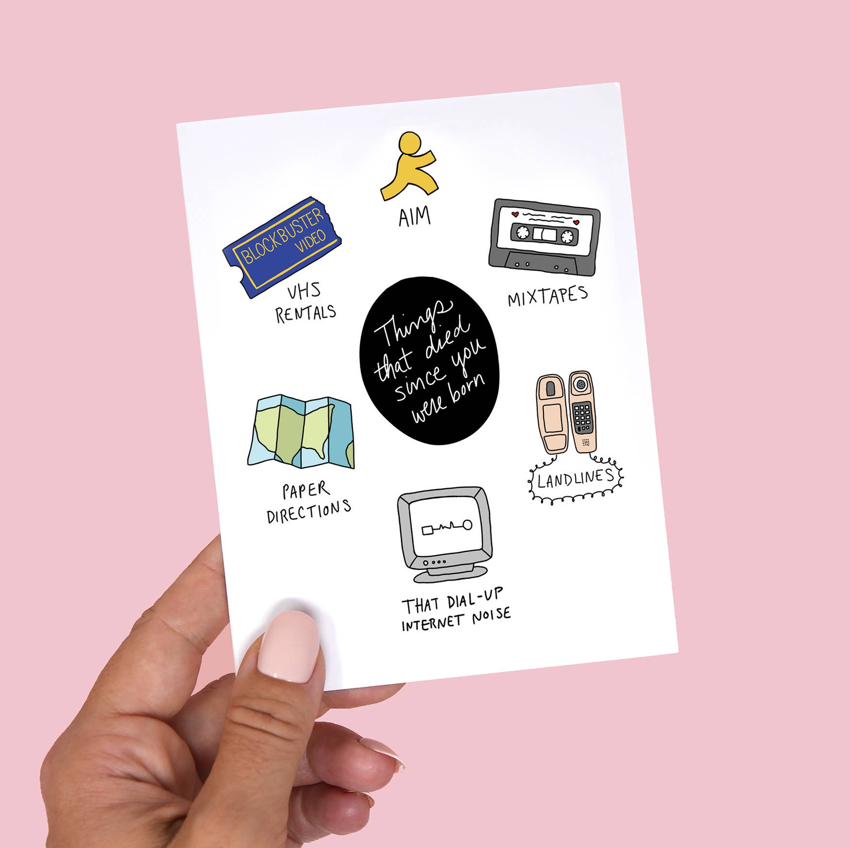 Unblushing – postal de parabéns por atacado – Cartão de Aniversário Engraçado dos Anos 90 para Criança dos Anos Noventa1