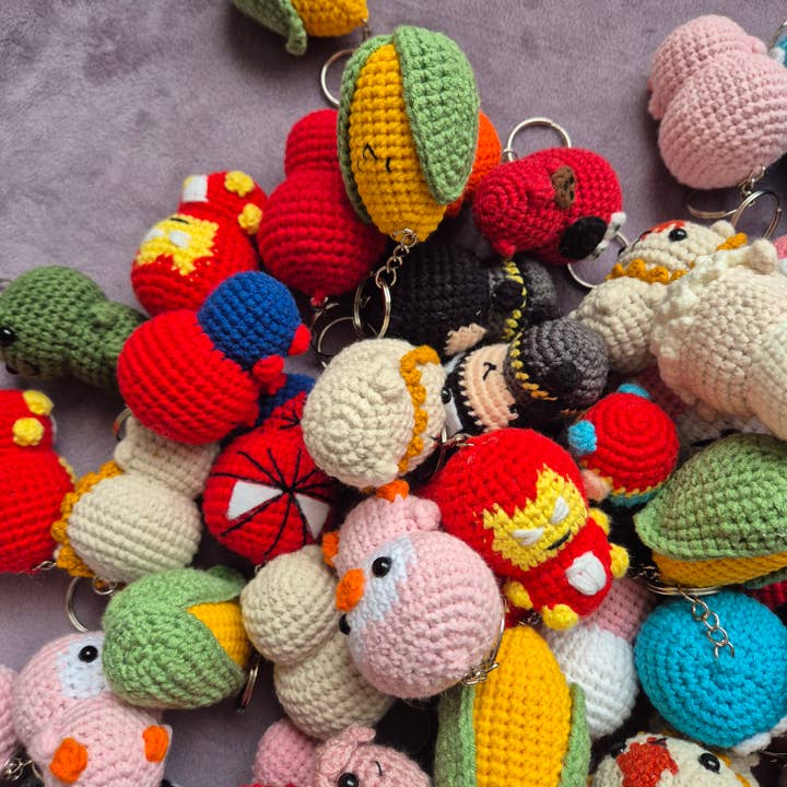 despinacrafting – Porta-chaves - Unissexo por atacado – Chaveiro Amigurumi de Crochê em tamanho de dedo, Brinquedo de Pelúcia20