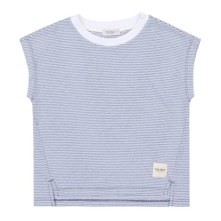 ToTo Heros - Wholesale Top & Short Set - Kids - Davin Striped T-Shirt & Solid Shorts Set2