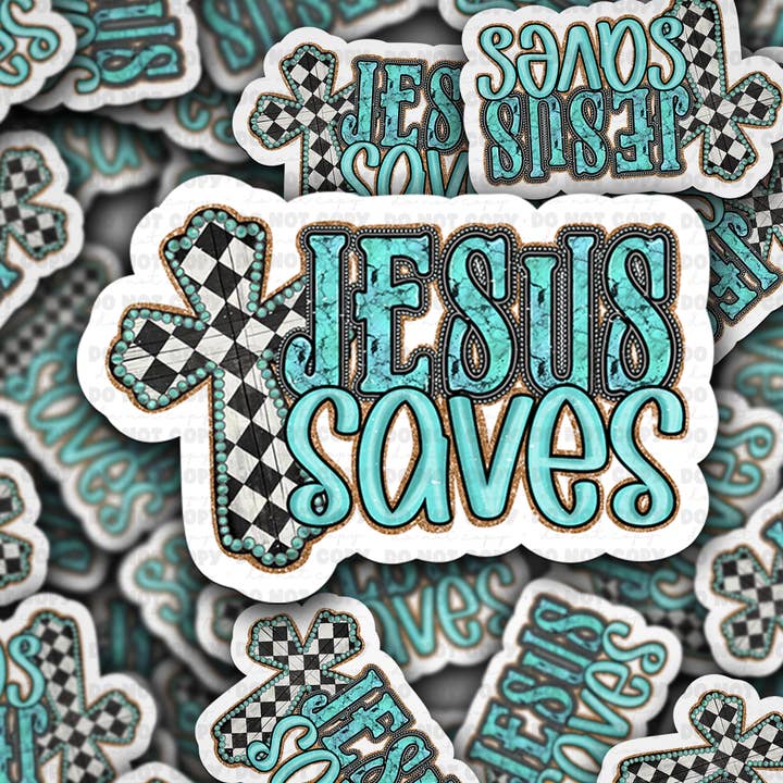 DC 1606 - Jesus saves Die Cut Sticker for wholesale by It's Transfer Time