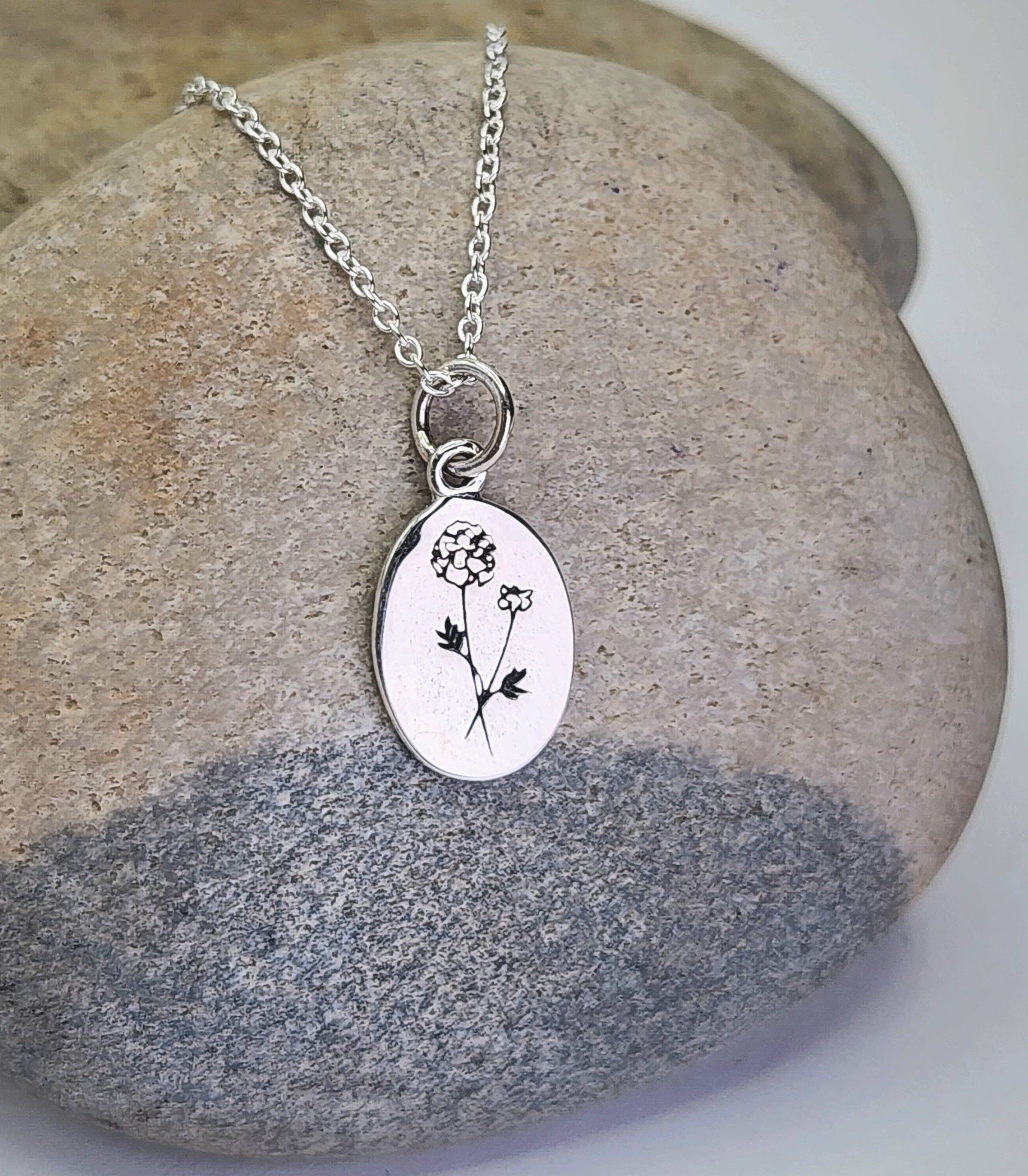 Heart and Lotus Sterling Silver Jewelry - Vente Colliers à pendentif - Collier Fleur de Naissance de Février en Violet + Argent Sterling