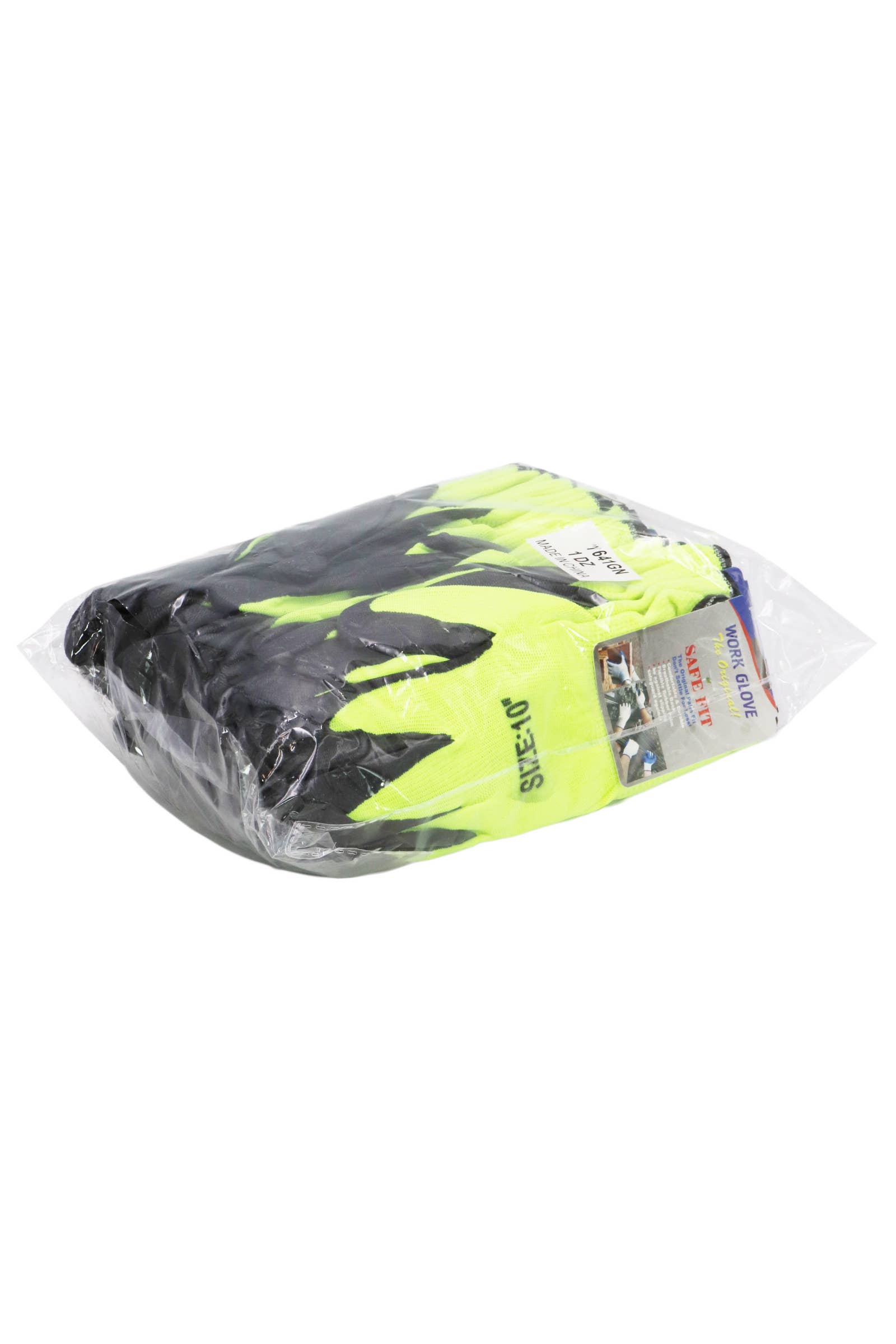 Neon Yellow Black Men's Polyurethane Dip-Coated Nitrile Work Gloves for wholesale on Faire5