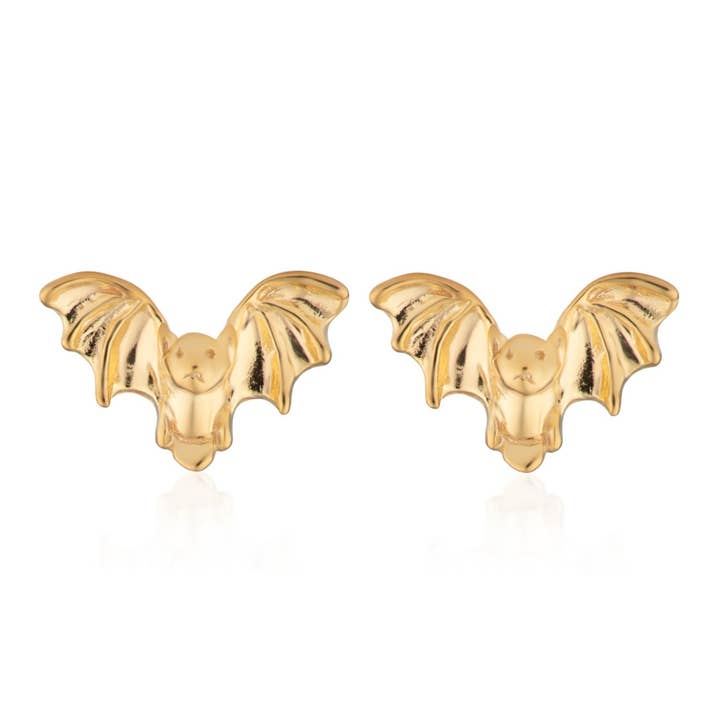 Bat Stud Earrings for wholesale by Scream Pretty - Recycled Sterling Silver Jewellery