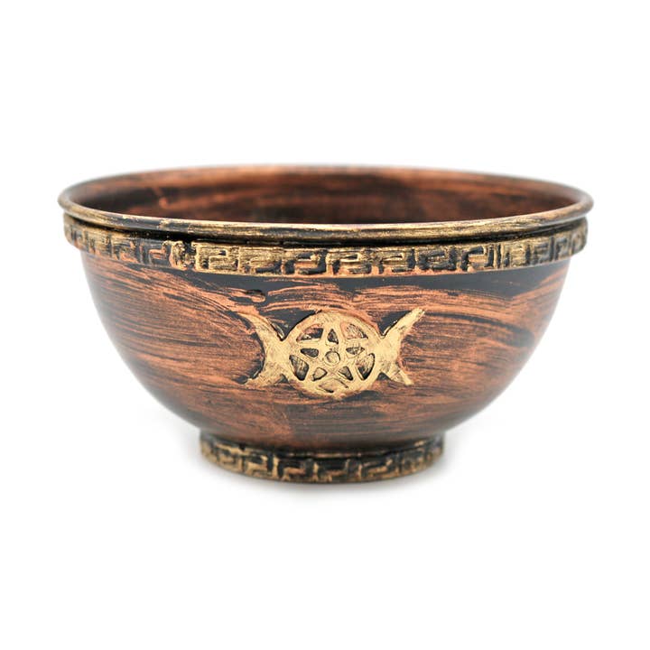 Copper Smudge Bowl (4 in.) - Triple Moon for wholesale by Designs by Deekay Inc.