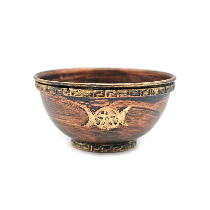 Designs by Deekay Inc. - Wholesale Smudge Plate - Copper Smudge Bowl (4 in.) - Triple Moon