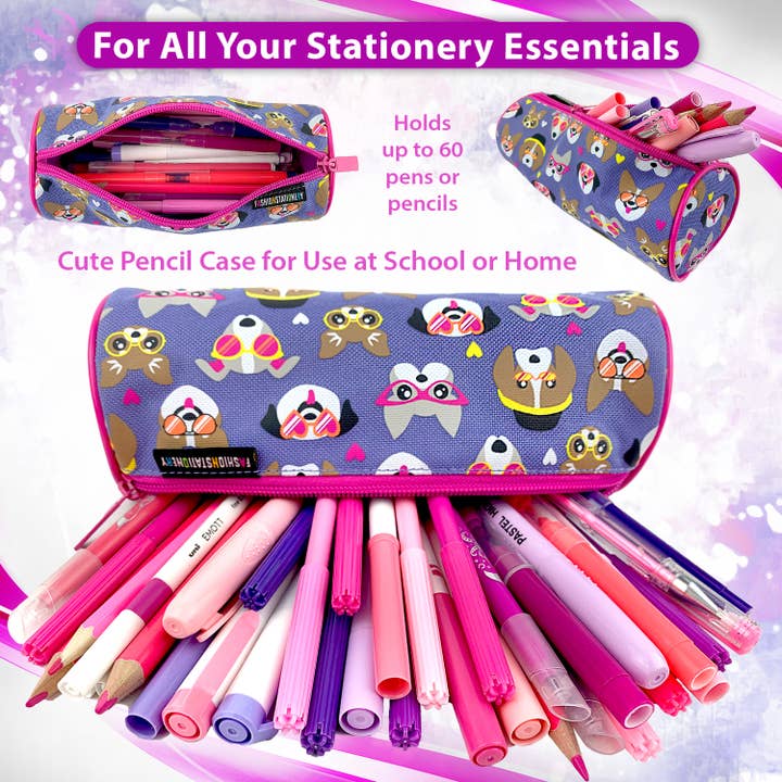 Powell Creative Products Ltd – wholesale Pencil case/pouch – Pencil Case for Girls and Kids Cute Dogs Purple Pencil Cases4