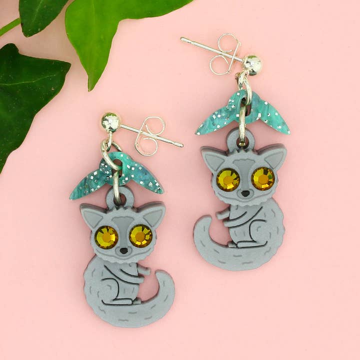 Bushbaby Charm Earrings for wholesale by Little Moose