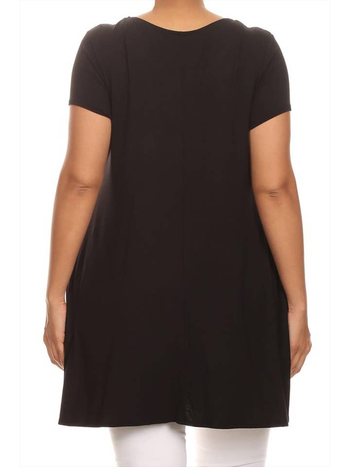 MOA COLLECTION - Vendita all'ingrosso Tunica - Donna - Tunica da donna Casual Taglie forti Manica corta Tinta unita Top7