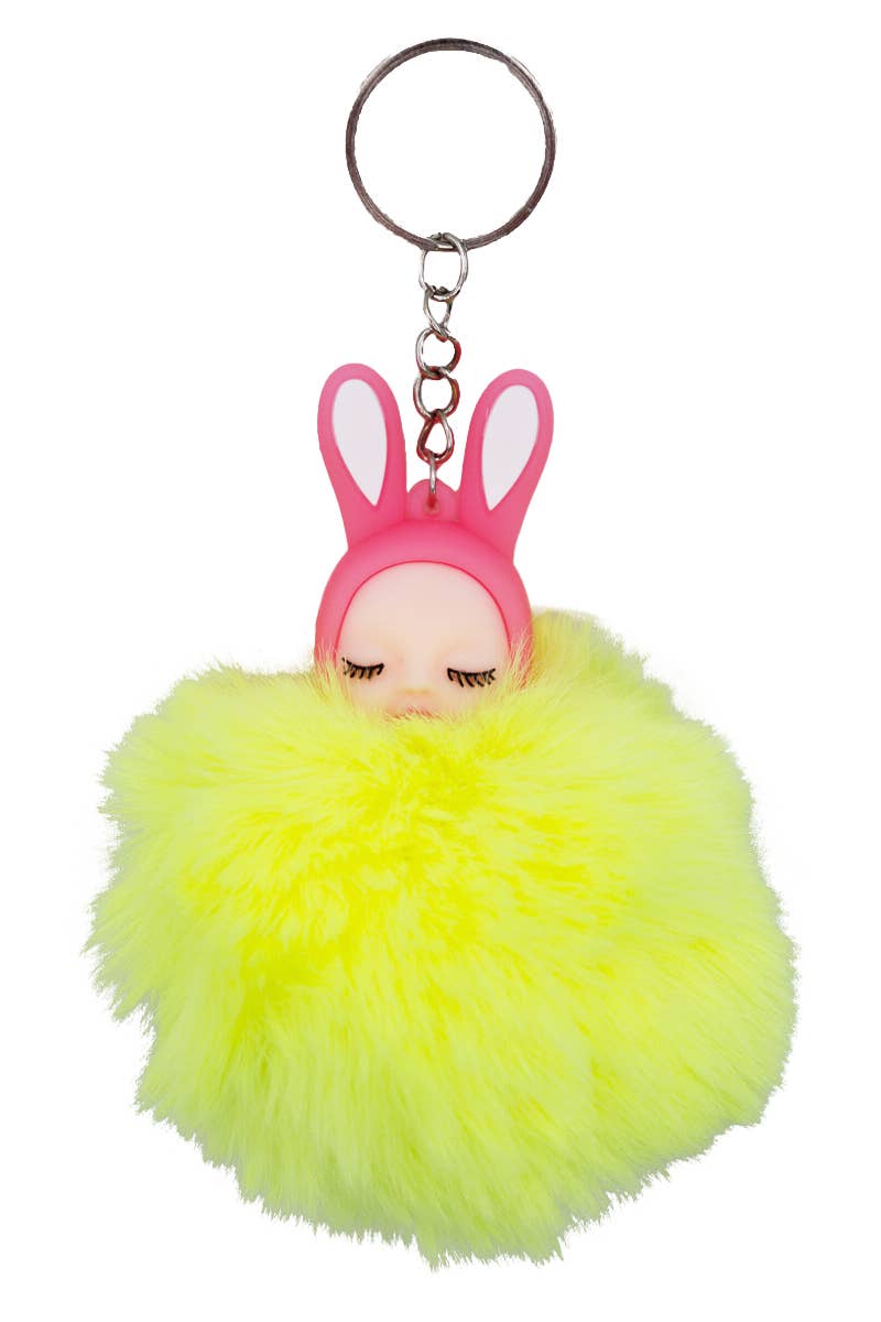 Cap Zone - Wholesale Keychain - Women's - Dreamy Bunny Baby Figurine Fuzzy Pom Pom Keychain5
