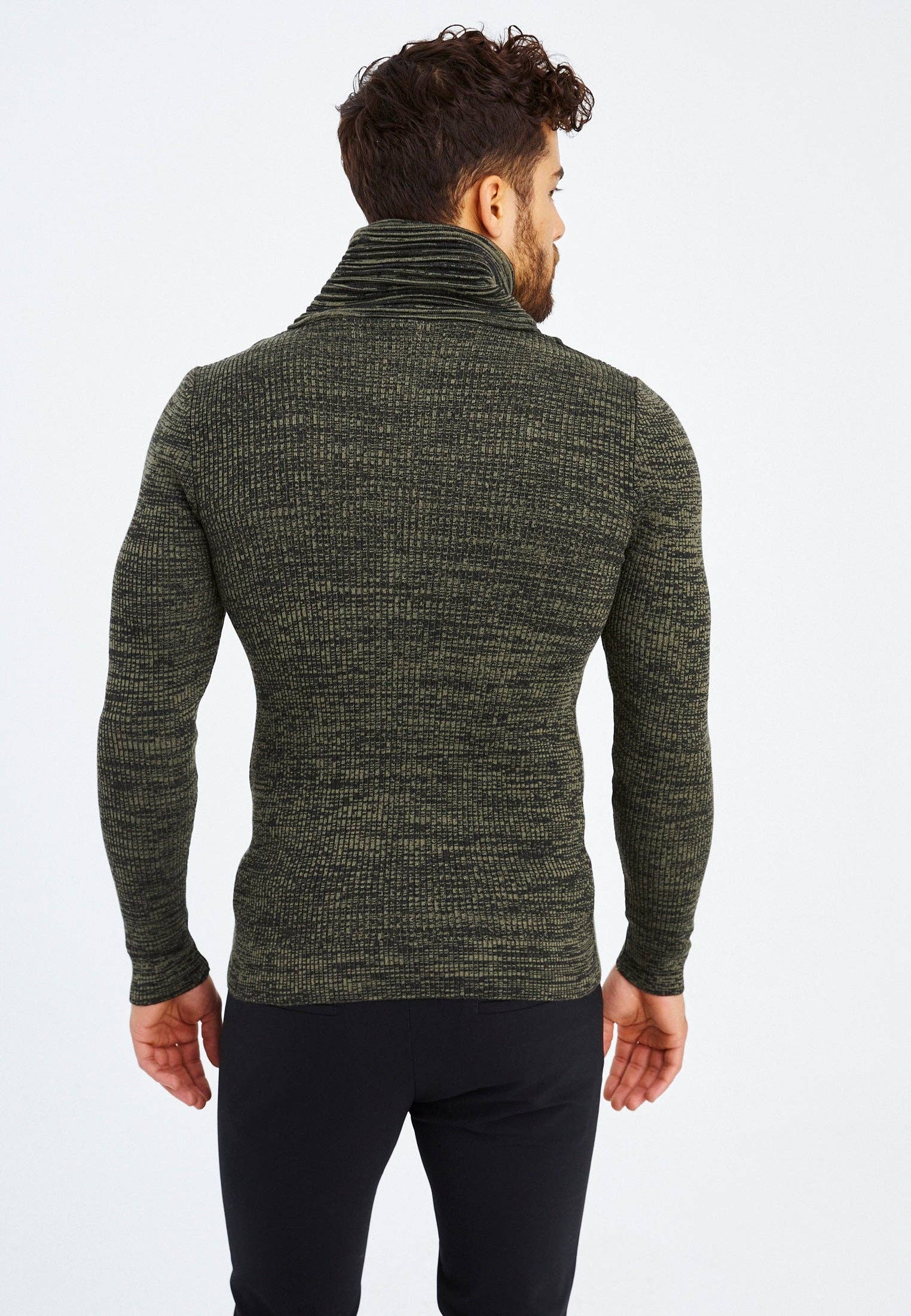 Leif Nelson GmbH - Wholesale Knit Sweater - Men's - Men's Knit Sweater Fine Knit Shawl Collar LN-153533