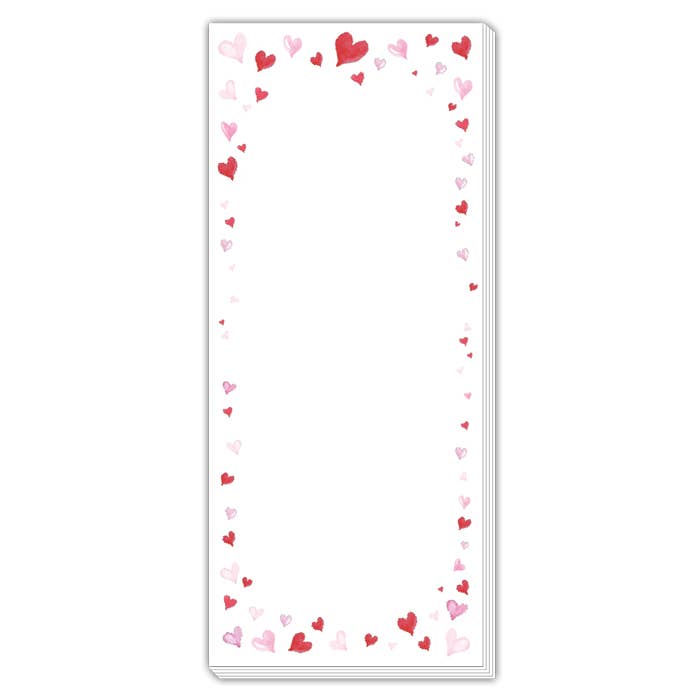 Handmålad rosa och röd hjärtkant mager anteckningsblock för wholesale av RosanneBeck Collections