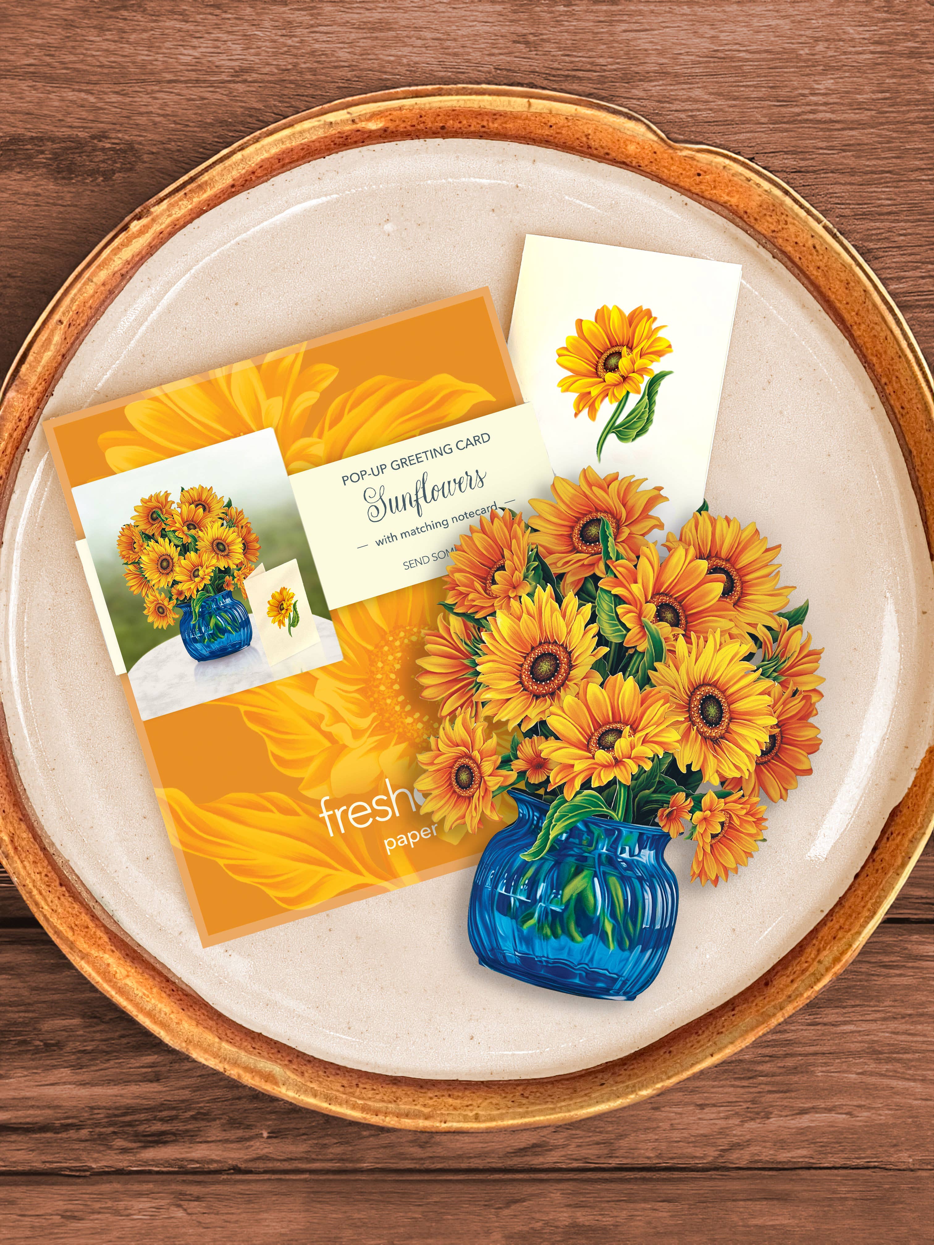 FreshCut Paper LLC - Wholesale Everyday Greeting Card - Mini Sunflowers (10 Pop-up Greeting Cards)3