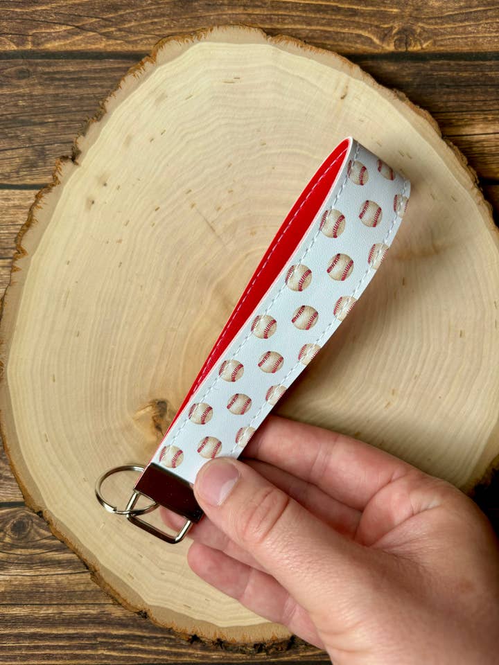 Baseball Keychain Wristlet for wholesale by South Coast Sewn