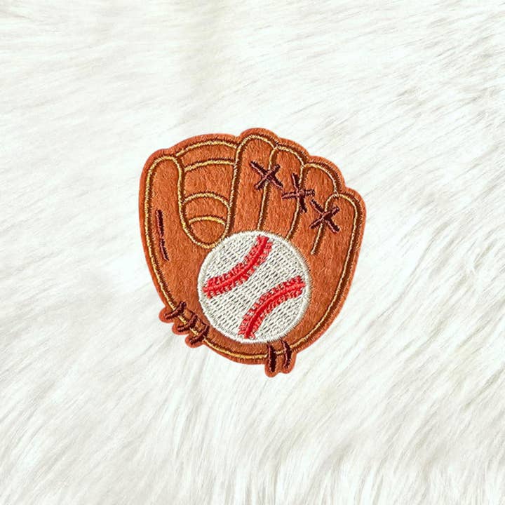 Scratch Decor - Wholesale Patch - Baseball and Glove Mitt Embroidery Iron On Patch