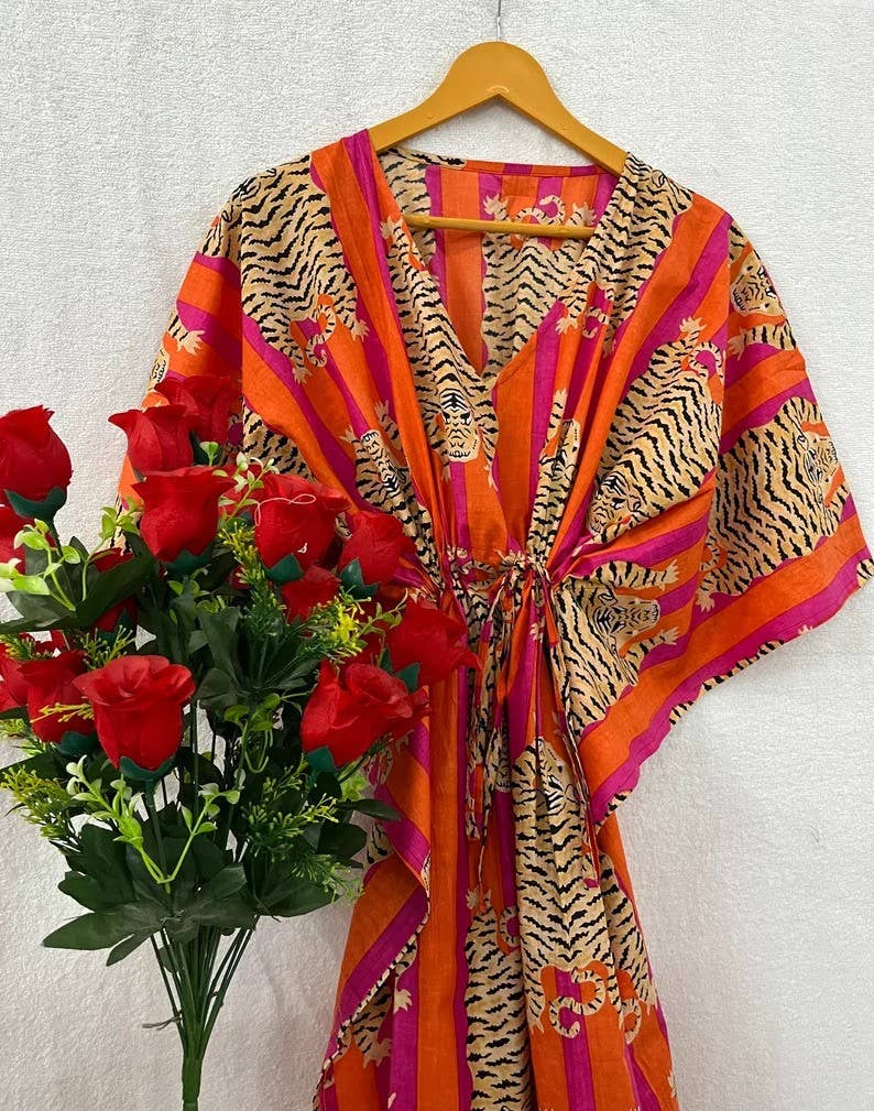 Bhawana Handicrafts – wholesale Kaftan – Women's – Traditional Cotton Summer Kaftan Long Dress1