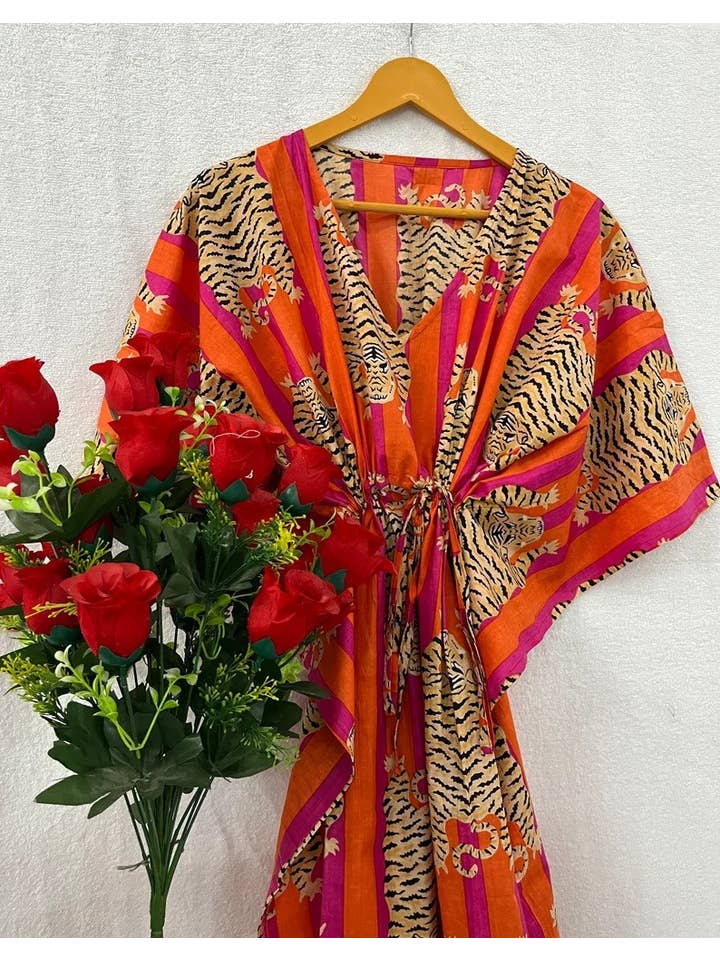 Bhawana Handicrafts - Wholesale Kaftan - Women's - Traditional Cotton Summer Kaftan Long Dress1