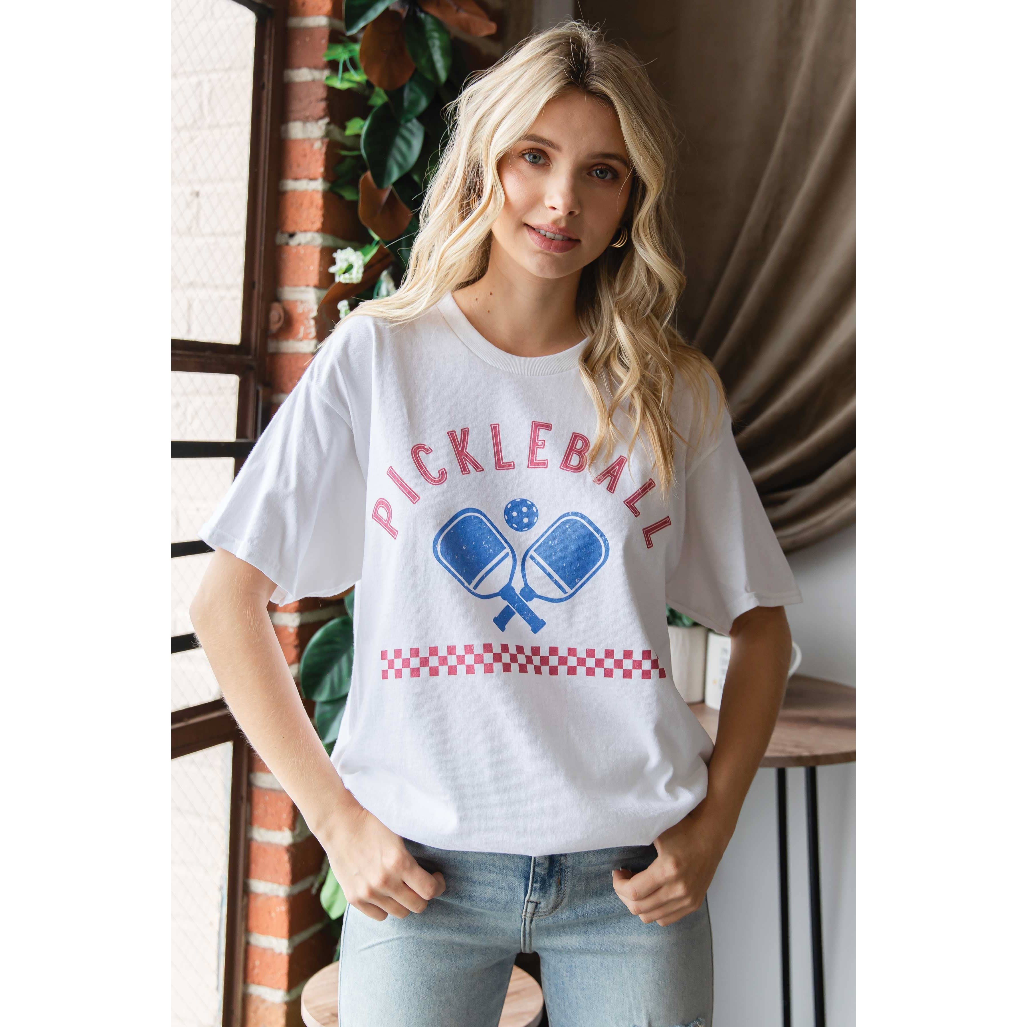 BLUME & CO. – wholesale T-shirts med screentryck – Dam – PICKLEBALL överdimensionerad grafisk t-shirt