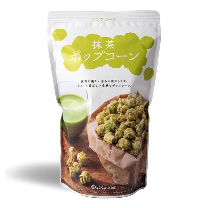 Popcorn au matcha 65g pour la vente par Kuze Fuku & Sons