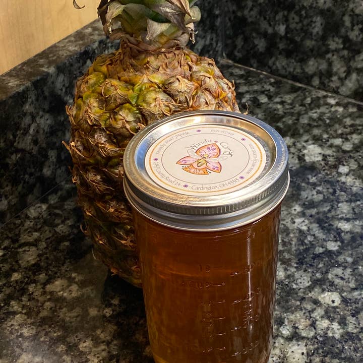 2 lbs of Raw Unfiltered Wildflower Honey in Glass Mason Jar for wholesale by Windy Corner Apiaries