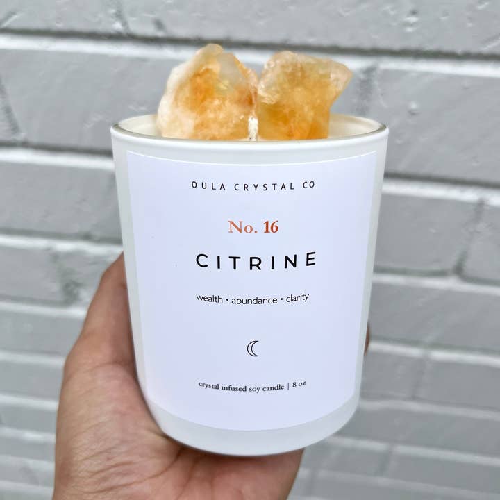 Citrine Crystal Candle · Crystal Infused · 8oz · Wholesale and other Purchase Wholesale ouate. Free Returns & Net 60 Terms on Faire trending on Faire.