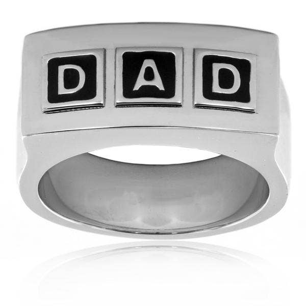 West Coast Jewelry - Vendita all'ingrosso Anello midi/a fascia - Anello Uomo in Acciaio Inox Lucido «Dad»2