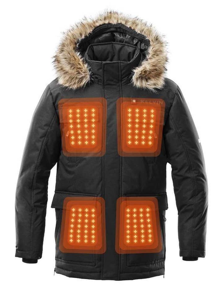 Parka chauffante pour homme Howard noire pour la vente par Kelvin Coats