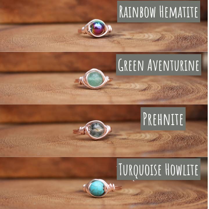 Gratefully Dreaming - Wholesale Single Stone/Solitaire Ring - Rose Gold Wire Wrapped Gemstone Rings