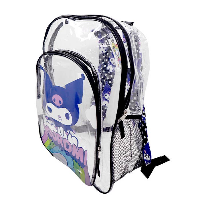 PINEAPPLE Beauty - Wholesale Backpack - Kids - UPD KCLB Sanrio Kuromi 16" Clear Backpack - 1pc