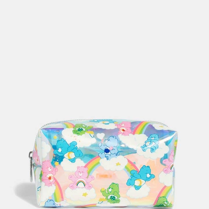 Skinnydip London – bolsa de maquilhagem e cosméticos por atacado – Bolsa de maquiagem holográfica Care Bears x Skinnydip com arco-íris