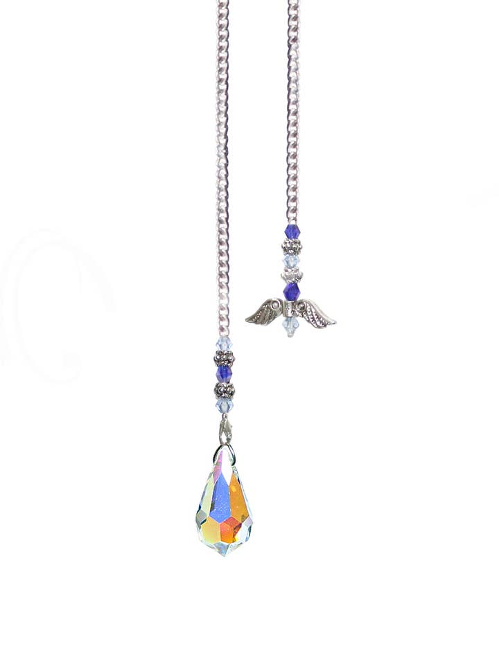 (PC)PENDULUM - CRYSTAL AB FACETED TEARDROP ANGEL WINGS BEADE for wholesale by Oceanic Linkways Inc
