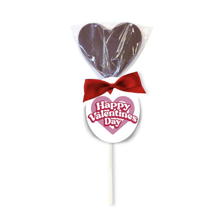 Hames Chocolates – wholesale Lollipop – UK ONLY. Valentines Day Milk Chocolate Heart Lollipop-Pink0