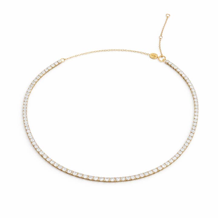 3mm CZ Gold Tennis Necklace for wholesale by Georgina Nicol